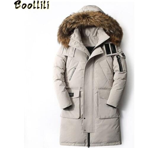 2020 New Arrival Men Down Jacket Winter Men Parka Hoodies Real Fur Long Men Coat Casual High Street Thick Warm Male Outerwear