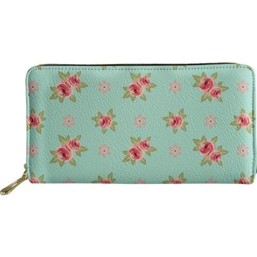 New Fashion Luxury Lady Leather Wallet Girl Phone Bag Flower Printing Ms Clutch Female Card Holder Ladies Money Bags