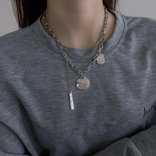 Necklace Punk Vintage Classic Casual Boho Street Young Female Women Chain Pendant Aesthetic Fashion Popular Now New 2021