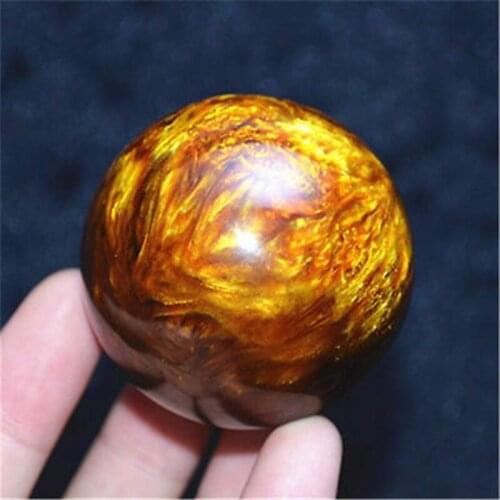 Genuine Golden Black Coral Sea Willow cure the handball Ball 50MM AAA
