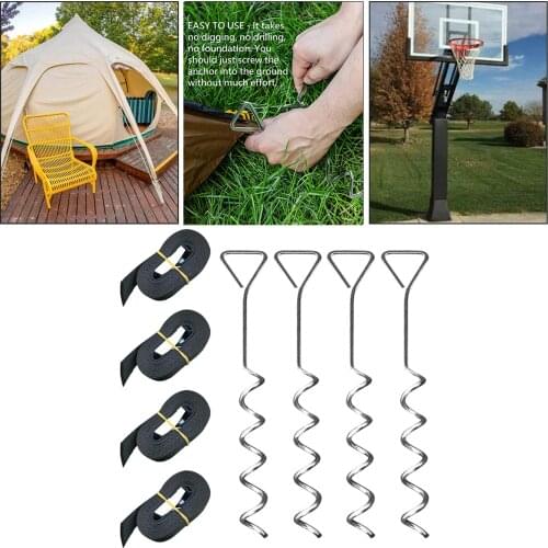 Ground Anchor for Trampoline Trampoline Stakes Spiral Ground Anchor Kit Trampoline Stakes Tent Canopies Accessory