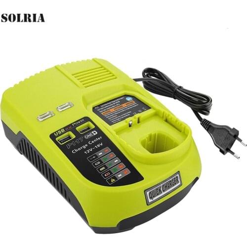 Portable Electronic Charger for P117 Charger Li-ion Ni-CD Ni-MH 12V-18V Universal Battery Charger Built-in 2 USB Ports EU AU US