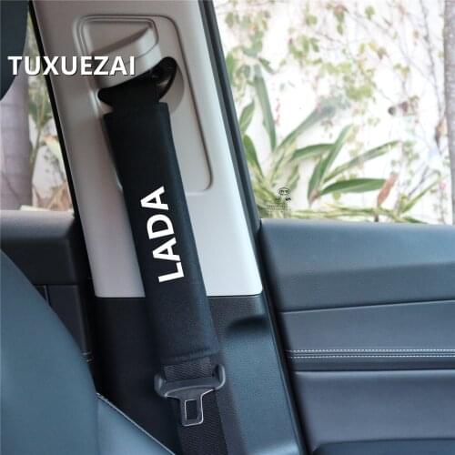 2Pcs Belt For LADA VESTA XRAY NIVA Pad Seat Belt Shoulder seatbelt cover car accessories interiorseat seat belt pad