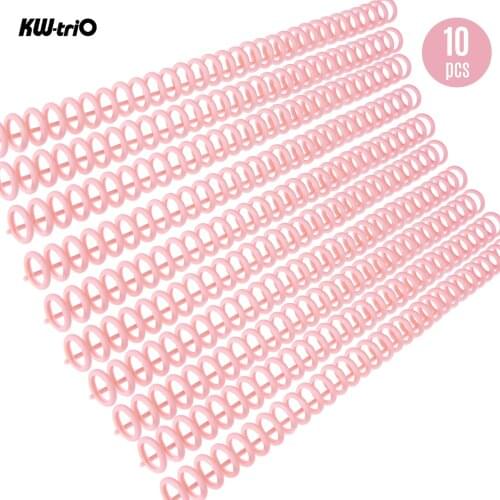 KW-trio 10pcs Plastic 30-Hole Loose Leaf Binders Ring Binding Spines Combs 85 Sheets Capacity for DIY Paper Notebook Album