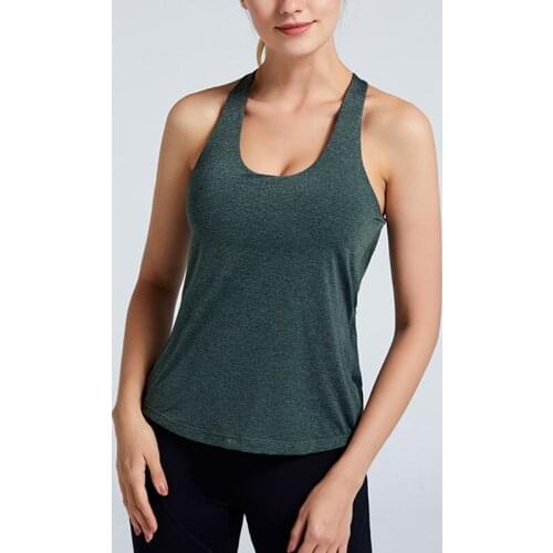 Yoga Workout Tank Tops Fitness Padded Shirt Gym Running Workout Cothes New Built-In Bra Sport Vest Women Sexy Backless