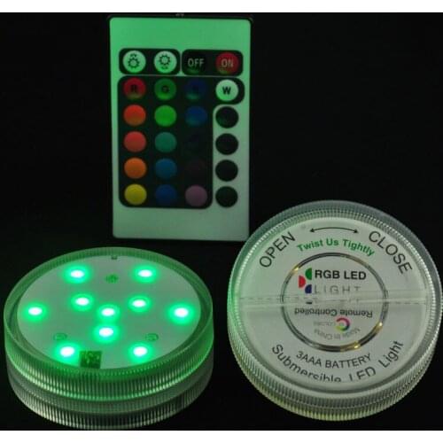 3AAA battery operated lights Multicolor RGB SMD5050 LED Waterproof Submersible Party Light Base with Remote Control New Year
