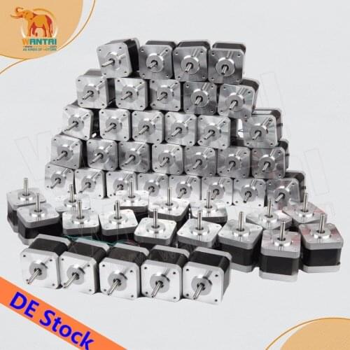 [Germany Stock]! Wantai 60PCS Nema17 Stepper Motor 42BYGHM810 0.9degree 4200g.cm 48mm 2.4A CE ROHS ISO 3D Printer Reprap