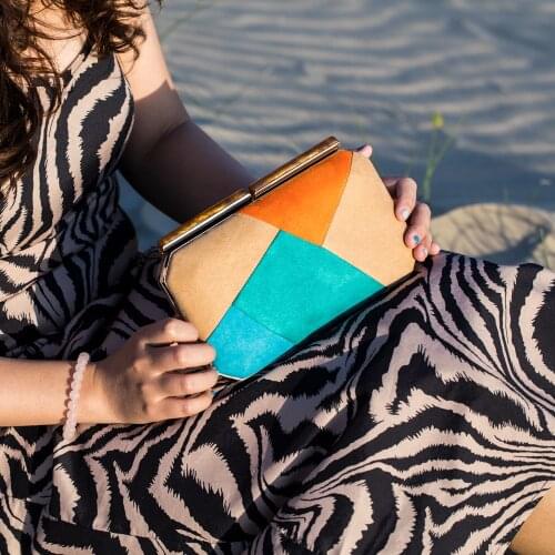 2020 new stitching evening bag wedding party casual shoulder bag business clutch small square box wallet ROOGLI