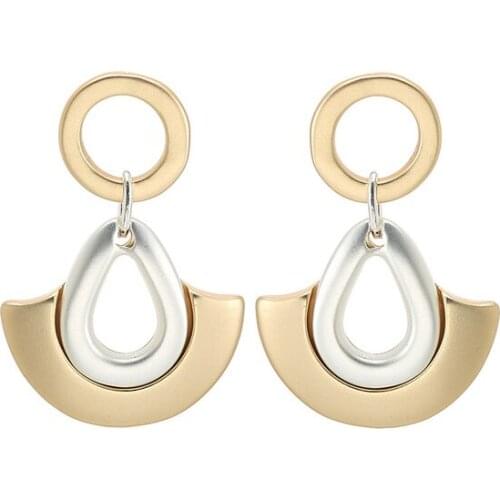 ELOHYI Women Drop Water Double Plated Statement Eearrings Simple Alloy Earring Jewelry Wholesale For Girls For Women Gift