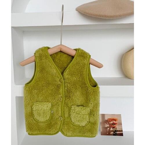 Baby Girls Boys Faux Fur Vest Christmas Winter Kids Waistcoats Children Clothes Warm Coat Infant Sleeveless Jacket Outerwear