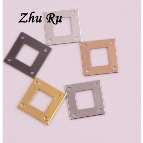 ZHU RU 20pcs/lot 13mm Photo frame quadrilateral hollow-carved design window shape Charms Handmade DIY pendants Jewelry Making
