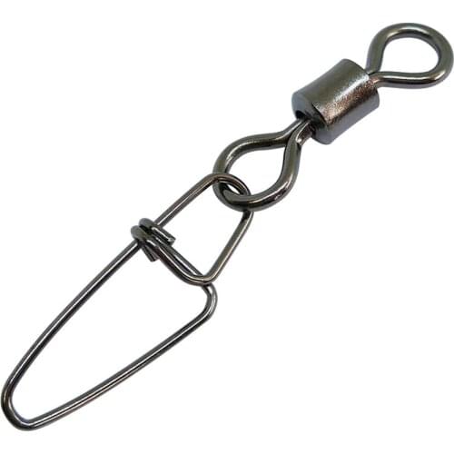 10/20 pieces/lot Fishing Swivel Hook Rolling Swivel with Insurance Snap Bass Fishing Tackle Fishhooks Pesca Emerillon Peche