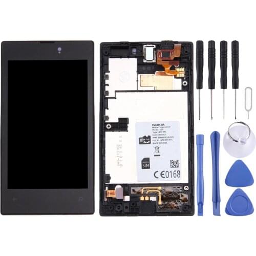 100% Tested Repair Parts For Nokia Lumia 520 LCD Display+Touch Screen Glass Panel Assembly+Frame+Tools