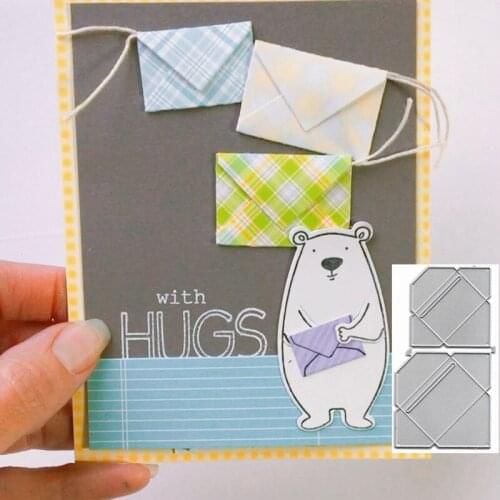 2Pcs/lot Envelope Craft Metal Cutting Dies Mold Punch Stencil Template for DIY Scrapbooking Paper Album Photo Card Making Dies