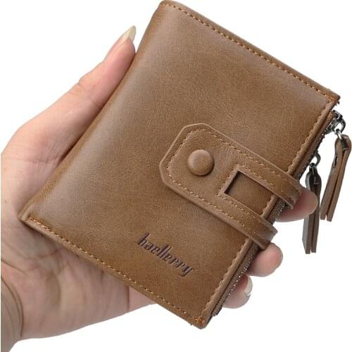 2021 New Men Wallets High Quality Zipper Short Desigh Card Holder multi-function Male Purse Vintage Coin Holder Men Wallets