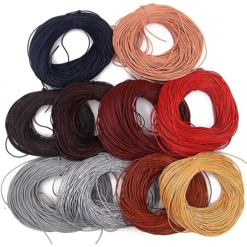 5 Meters/Lot 1.5-3mm 2021 New 10 Color Genuine Cow Leather Round Thong Cord DIY Bracelet Findings Rope String For Jewelry Making