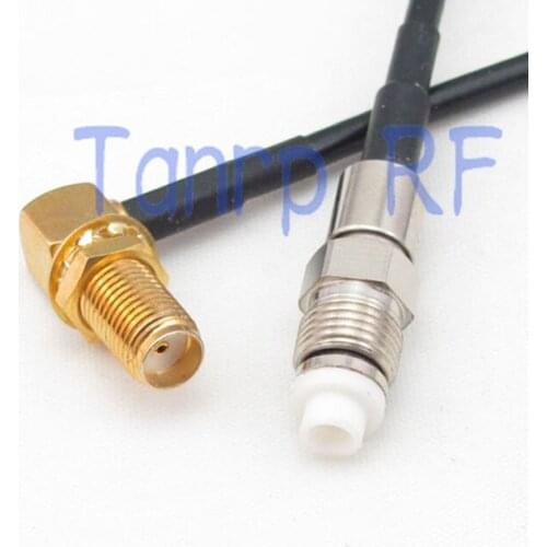 6in FME female jack to SMA female right angle RF connector adapter 15CM Pigtail coaxial jumper cable RG174 extension cord