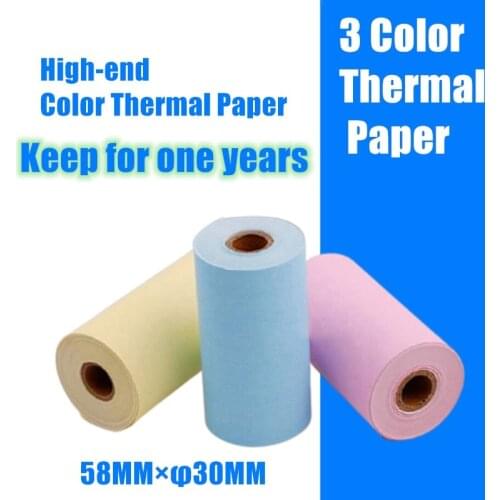 9 rolls Color Thermal Paper for Mini Printer 57*30mm Printer Paper Label Receipt Paper Suitable for Peripage PaperangBaypage#R50