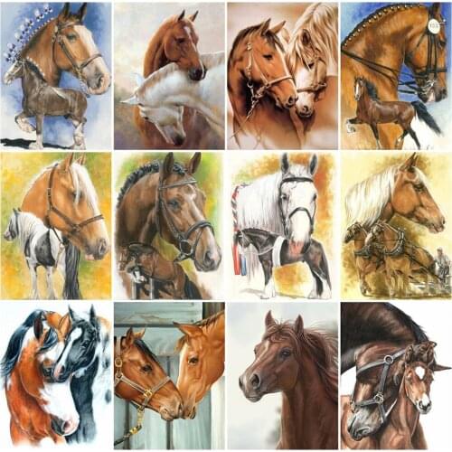 EverShine 5D DIY Diamond Embroidery Full Square Drill Horse Picture Rhinestones Diamond Painting Animal Cross Stitch Mosaic Kits