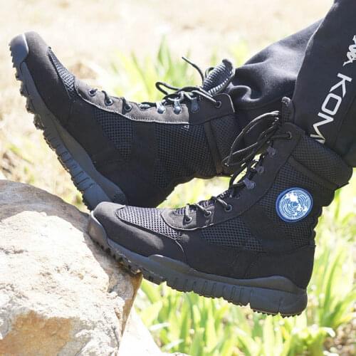 Authentic outdoor super light 07 combat tactical boots light breathable training boots military male special forces summer boots