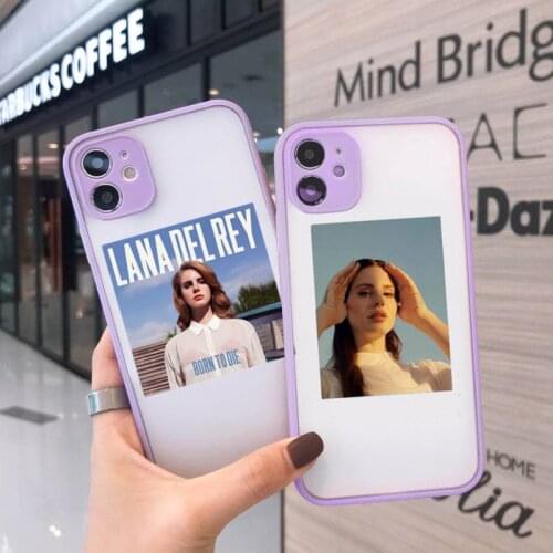 Lana Del Rey Phone Case For iPhone 12 11 Mini Pro XR XS Max 7 8 Plus X Matte transparent Purple Cover