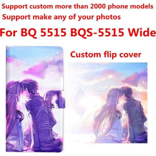 DIY Phone bag Personalized custom photo Picture PU leather case flip cover for BQ 5515 BQS-5515 Wide