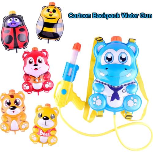 Children Water Gun Backpack Cartoon Ladybug Backpack Water Gun Pool Toys Lovely Cartoon Summer Beach Toys