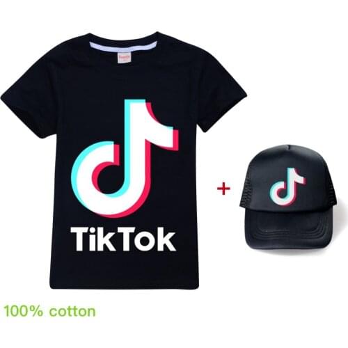 Kids Shirts T-Shirt for Childrens Children Girls Boys a Boy Shirt Child Kids Letter Cotton Tops+ hat Teenagers Clothing 2-16Y
