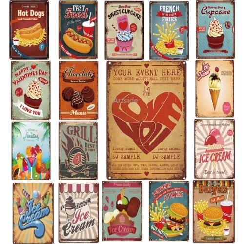 Hot Dog Retro and Vintage Tin Signs Metal Posters Wall Signs for Bar Pub Home House Restaurant Store Decor (8 X 12 Inches)