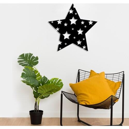 Small and Large Nested Stars Wall Accessory Wooden Table 50x50cm
