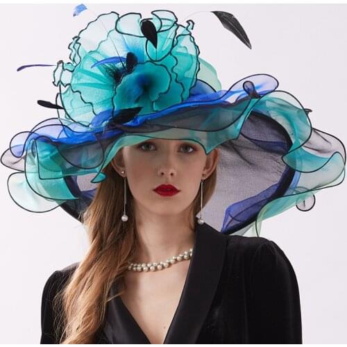 Fashion wedding hats for brides Evening Hats Women Elegant formal hair Wedding accessories 9 Colors Bridal