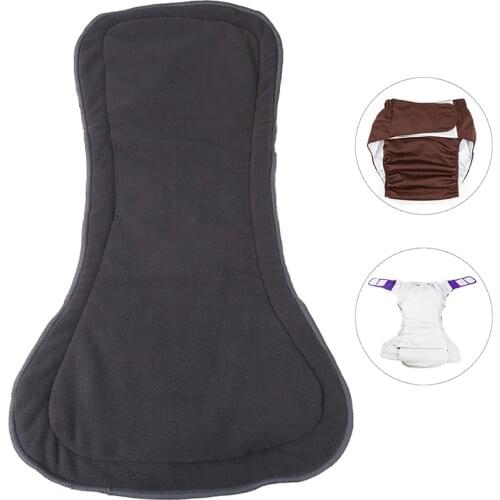 Washable Adult Diaper 5 Layers Bamboo Charcoal Cloth Nappy Liner Super Absorbent Reusable Incontinence Adult Diaper Insert Pad