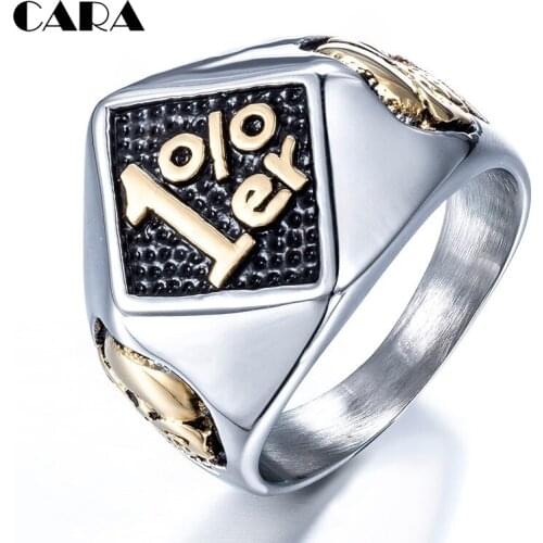 2019 New Arrival Cool 316L Stainless Steel Silver Biker 1% er Ring Mens hot seller Motorcycle Biker Band Party Rings CARA0172