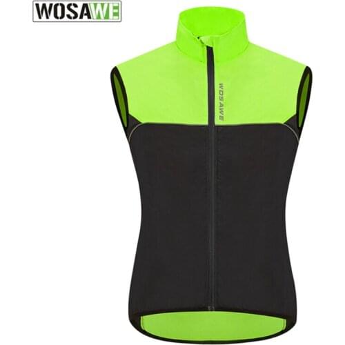 Men Women Cycling Vest Windproof Slightly Waterproof Riding Bike Bicycle Vests Fluo Thin Running Sports Sleeveless Wind Vest