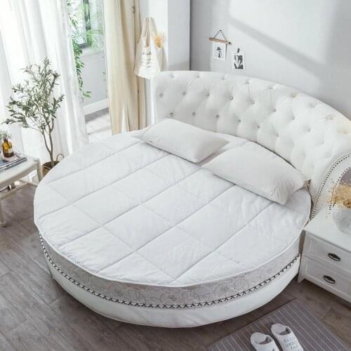Soft Mattress Cover Solid Round Sheet Bed Protector Bedspread Mattress Topper Fitted mattress Cover Thick Pad Foam Comfort
