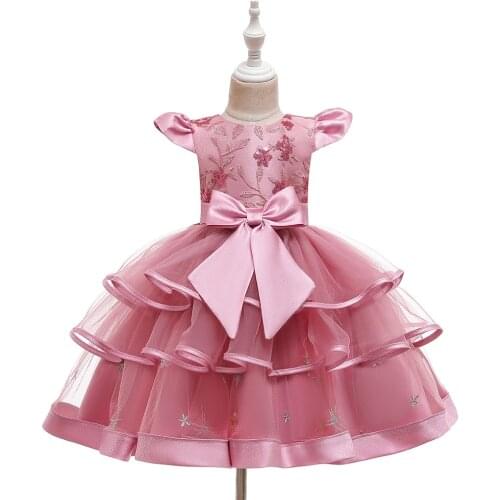New Toddler Baby Girls Party Dress Flowers Lace Print Sleeveless Ruffles Knee Length Tutu Princess Dress Holiday Outfits