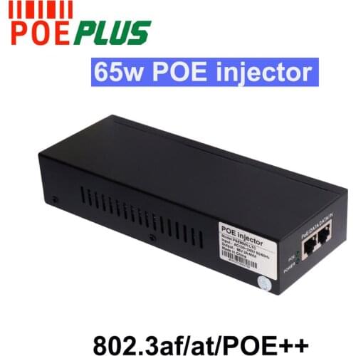 65w POE injector 802.3af/at POE++ compliant 55V output 10/100/1000Mbps