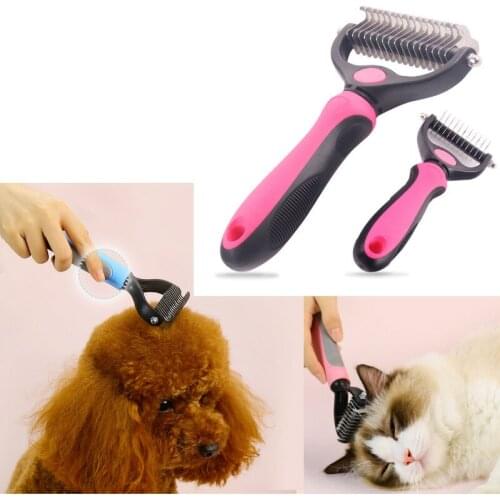 Hair Removal Comb for Dogs Cat Detangler Fur Trimming Dematting Deshedding Brush Grooming Long Hair Curly Pet Tool For matted
