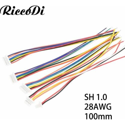 5-10Pcs SH 1.0 Wire Cable Connector DIY SH1.0 JST 2/3/4/5/6/7/8 Pin Electronic Line Single Connect Terminal Plug 28AWG 100mm