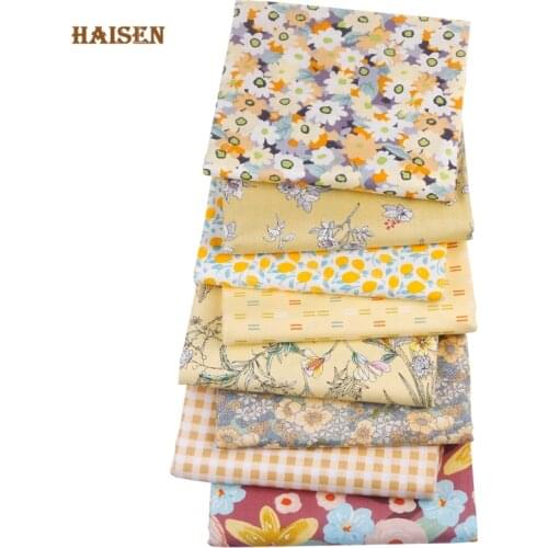 Printed Twill Cotton Fabric,Yellow Floral Series Cloth,For Quilting Sewing Handmade DIY Home Sheet Cloth Baby Material,By Meter