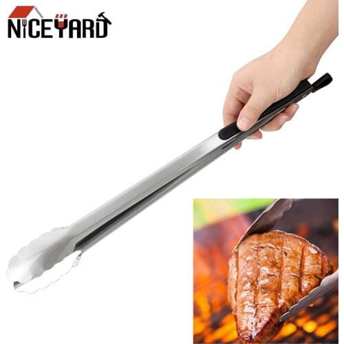 NICEYARD BBQ Tongs Barbecue Salad Food Clip Stainless Steel Kitchen Tools Multifunction Grill Tools