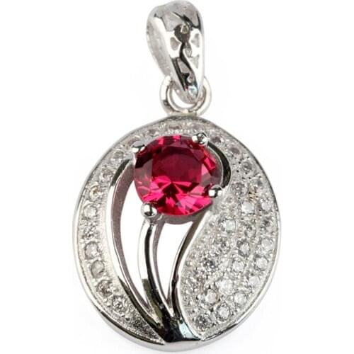 SHUNXUNZE Wedding pendants charms christmas for Jewelry & Accessories Noble Women gifts Red Cubic Zirconia Rhodium Plated R3110