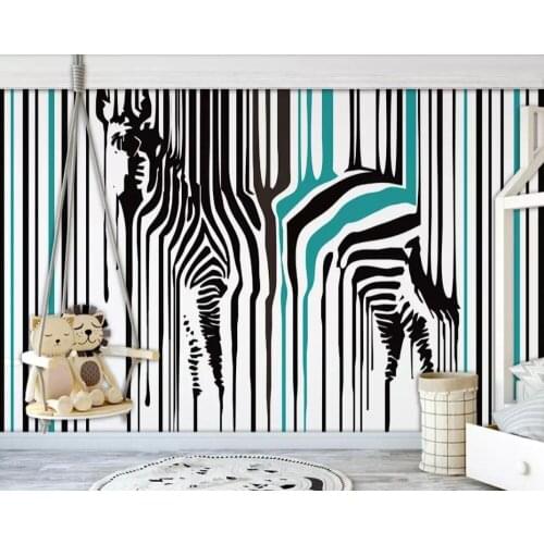 Modern simple zebra paint children room living room bedroom background wall painting