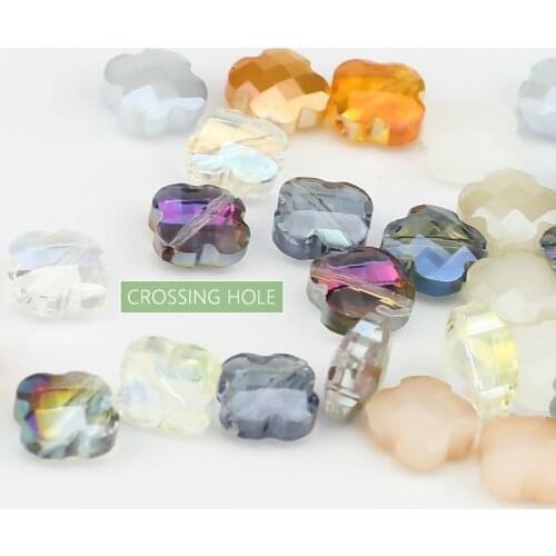 10mm clover glass crystal beads crossing hole sew on stone colorful beads swaroviski crystal rhinestone for earring jewelry