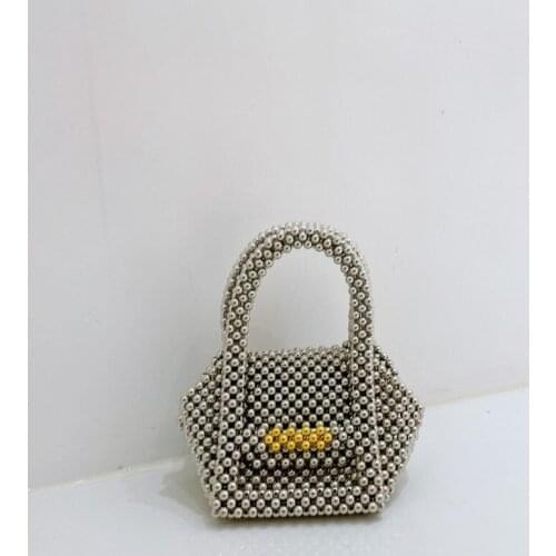 Bag Womens 2021 New Ins with Handmade Beaded Pearl Handbag Fashion Simple Wing Bag Tide