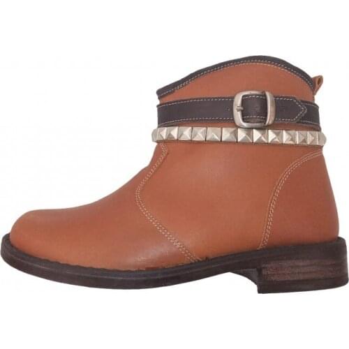 Ankle boots type campero in leather with straps wholesale adornment ankle, Andanines