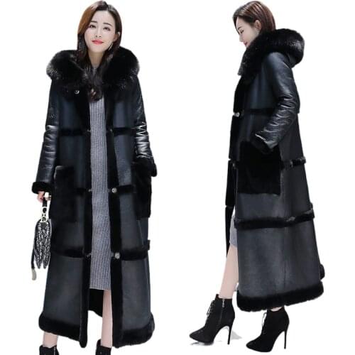 Wfamh Women's Leather Down Jackets