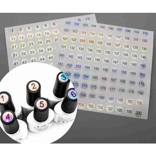 1Sheet Number Sticker Label For Nail Polish Color Gel Varnish Number 1-500 Marking Numbering Digital Label Manicure Tool
