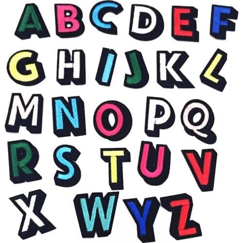1Pcs Colored letters Embroidery Patches Children For Clothing DIY Iron On Patches On Clothes Bag Custom Patch Accessories