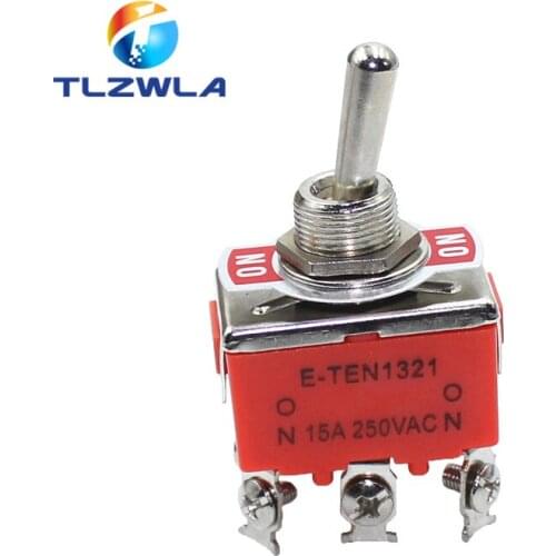 1Pcs E-TEN1321 Toggle switch 6PIN ON-ON Power switch 15A 250V Rocker head switch 12mm